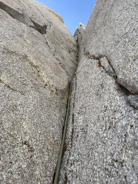 Looking up the righthand of the two left facing corners that are right next to each other.
