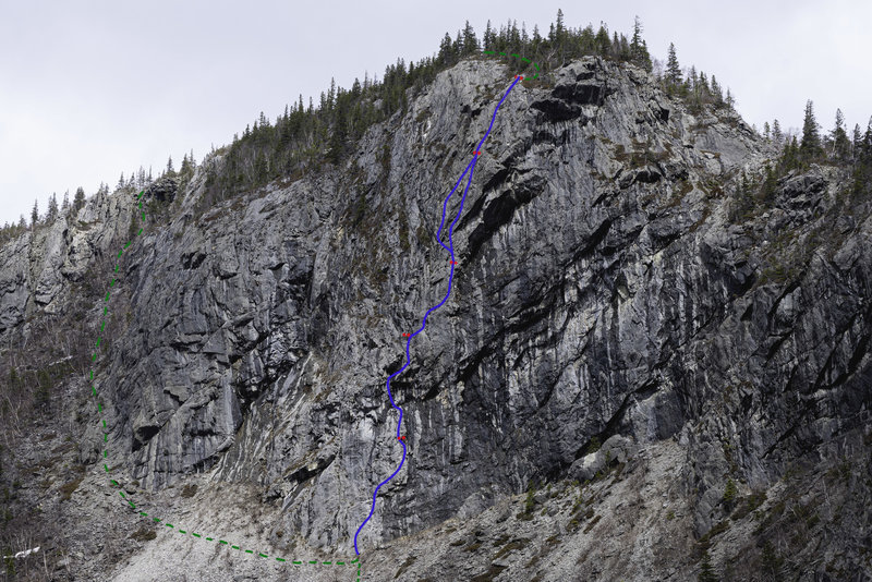 "The Log Drivers Waltz 5.10b" on The Grotto Wall