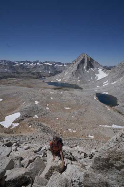 Inge Mueller nears the summit.