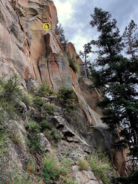 Side view of the Rocketship Pillar. Photo taken near the base of Balanced Diet.