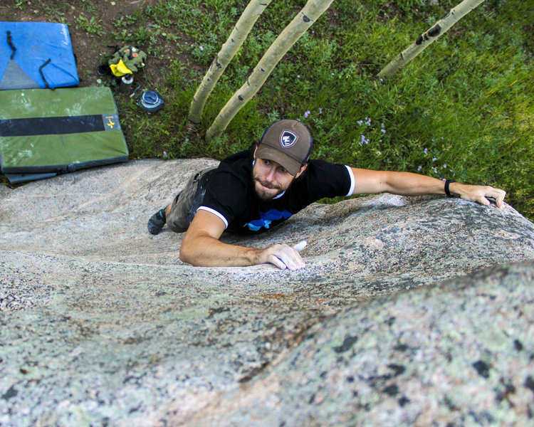 Chad Allen bearing down on invisible holds on "Laying in Wait."
