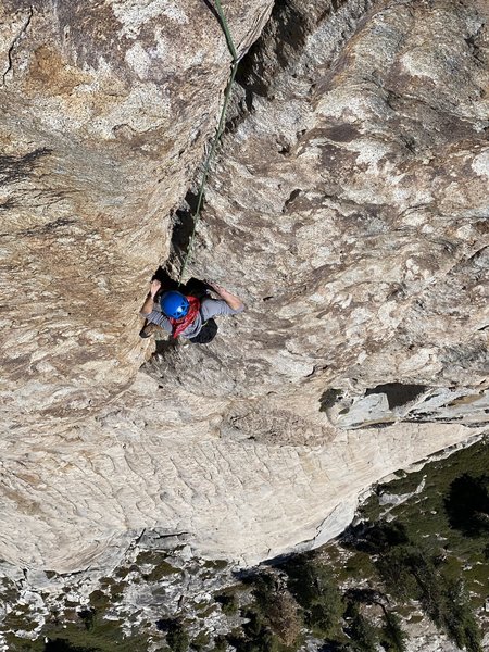 Billy coming up supertopo pitch 8 on the South Face