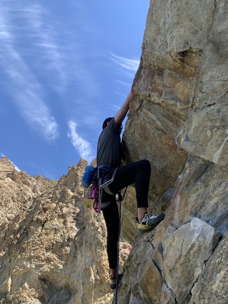 Overcoming the crux.