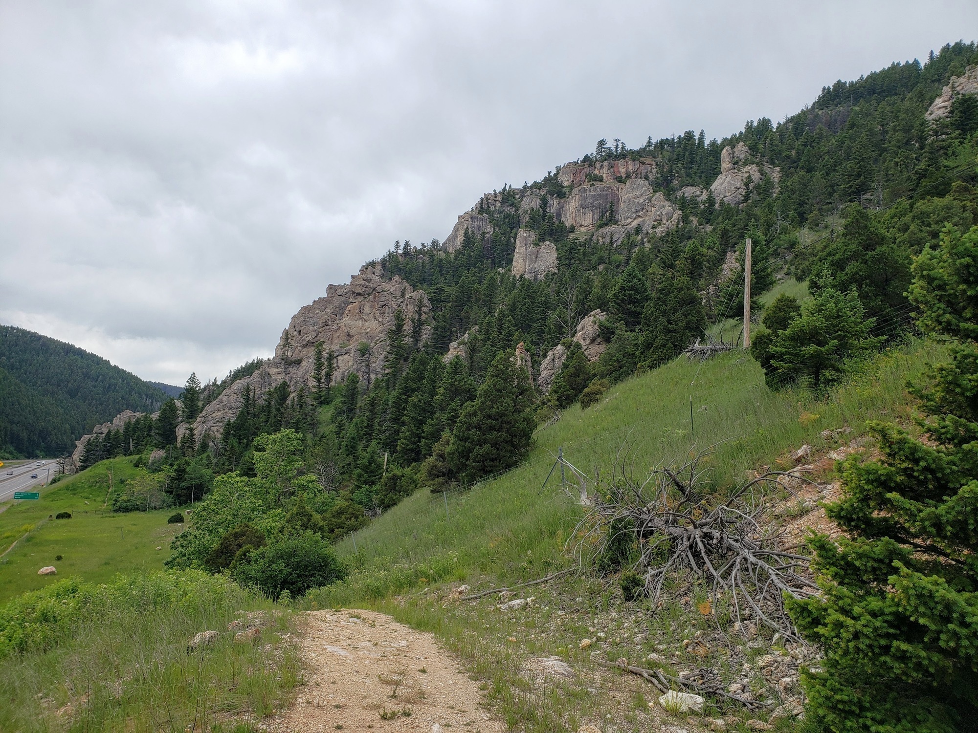 Overview of Bozeman Pass from the approach trail