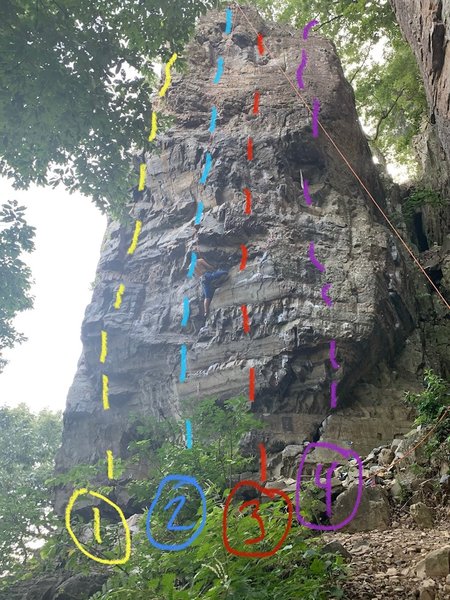 1. Mang-gu 5.12c
<br>
2. Mu-Llyong 5.12a
<br>
3. Hanuri 5.12b
<br>
4. Get Over the Hurt! 5.11d