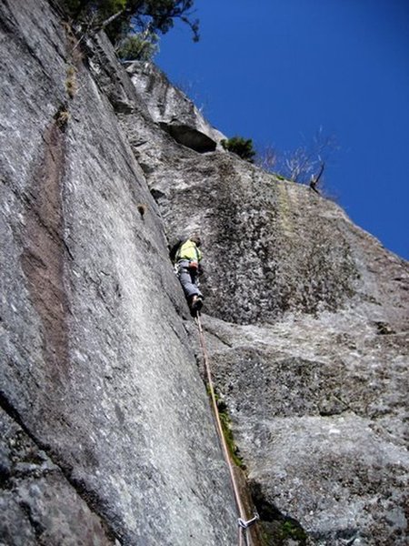 looking up at Pitch two of Marshfield Corners with Pitch three above