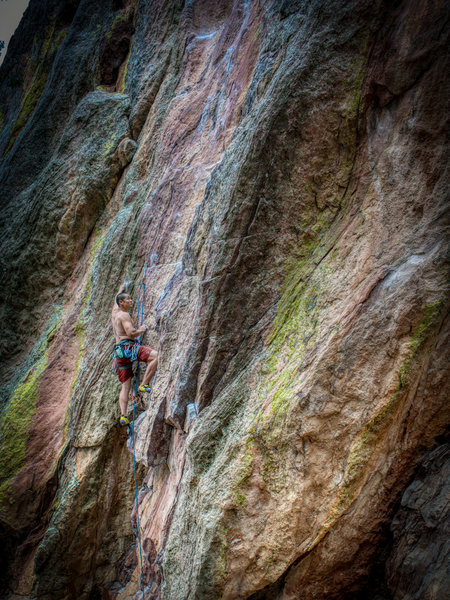 Roger heading up The Shaft.