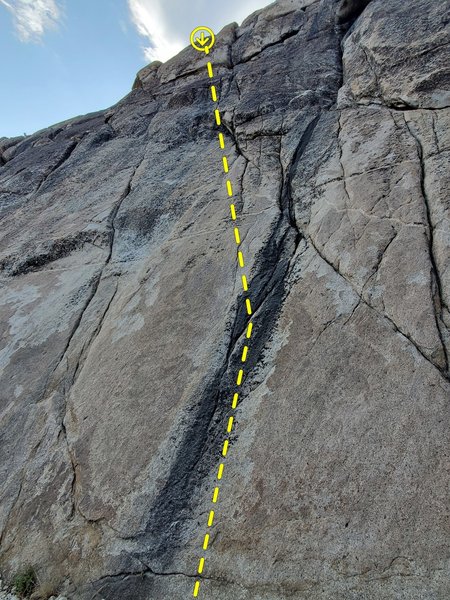 Route starts around this black streak and trends up left.