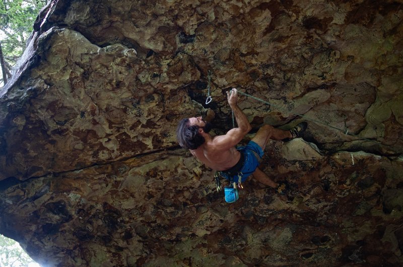 Clipping the last perma on Maximum Overdrive (13a).
<br>
<br>
Climber: @dirtysouthclimber
<br>
Photo: @daniellemaughon