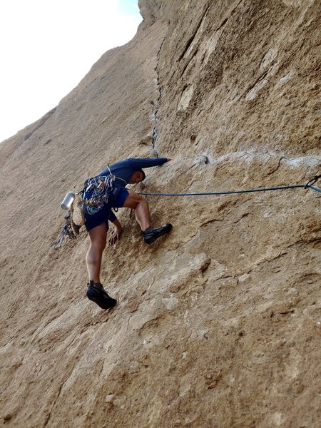 About to pull the mantel on P4 during another romp up Zebra Zion. What a great climb...