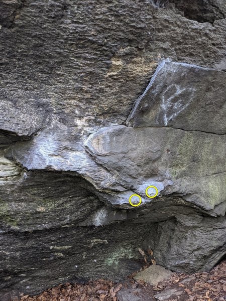 Close up of the start holds.