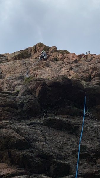 Wandering up to the steep, blocky finish.
