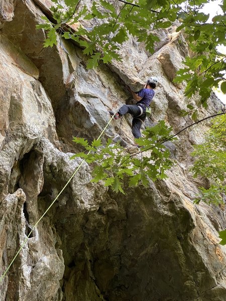 Figuring out what to do with this big undercling. Photo by Andrew B.