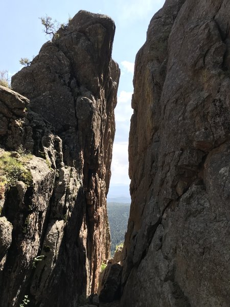 Rock Climbing in The Shaft, South Platte