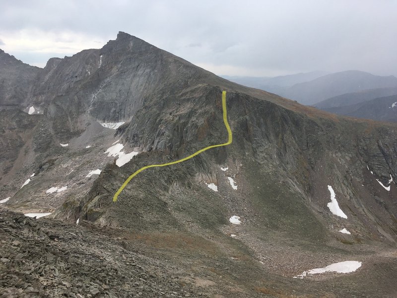 From McHenry's looking at Chiefshead. The ridge looked very steep and loose. It turned out very easy.