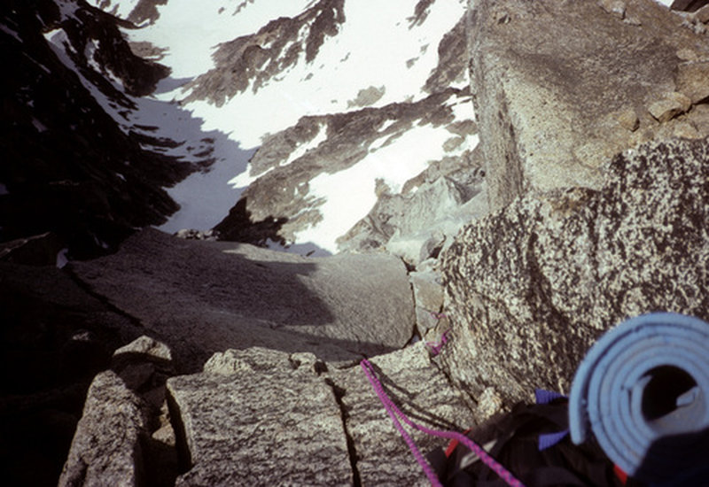 summit pitch of my May 1992 solo (2nd of 2 self belayed pitches)