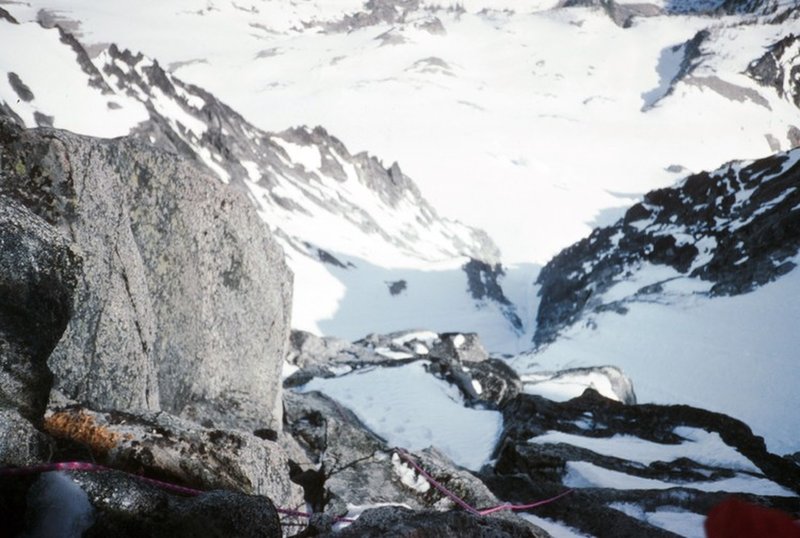 On the north side traverse on my May 1992 solo(is 1 of 2 pitches I self belayed)