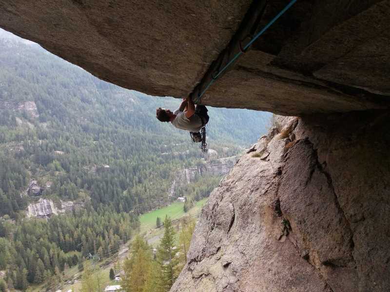 Just before the boulder crux on p2. Enjoy figuring it out ;)