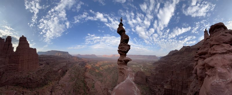 Wide angle pano of the top out.