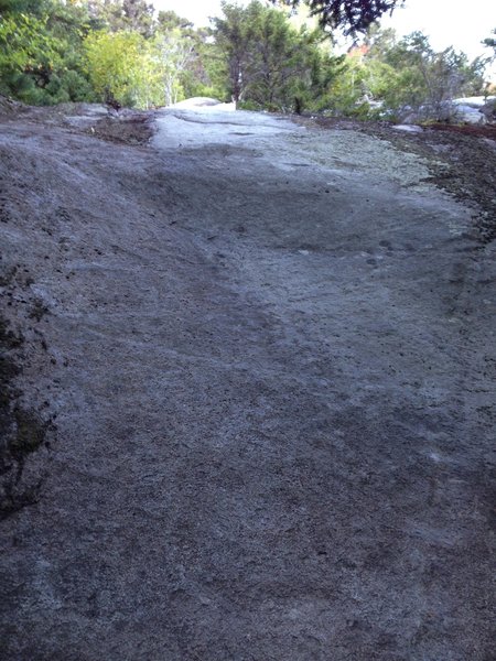 The cleaned first section of the climb.