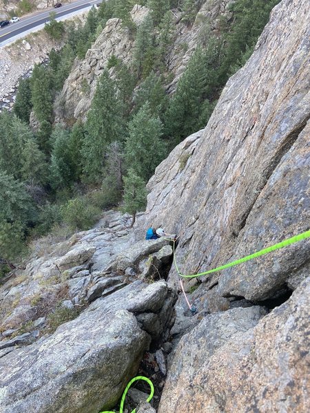 Megan cruising up this easy line.