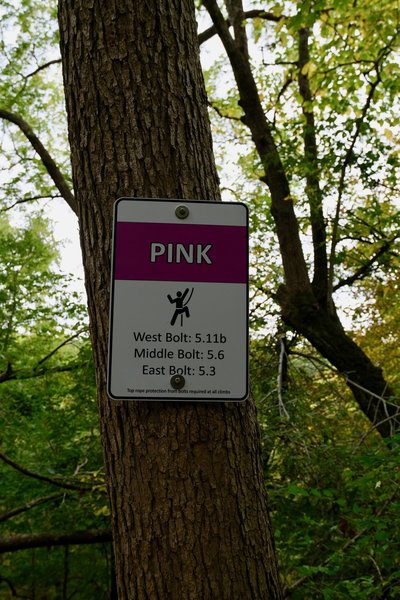 Pink Area sign (visible from North Rim Trail)