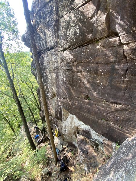 Jacob Frears working out the 1st crux!