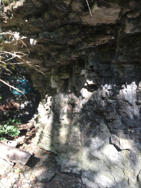 Looking left of the wall, also showing some of the entrance point for the area