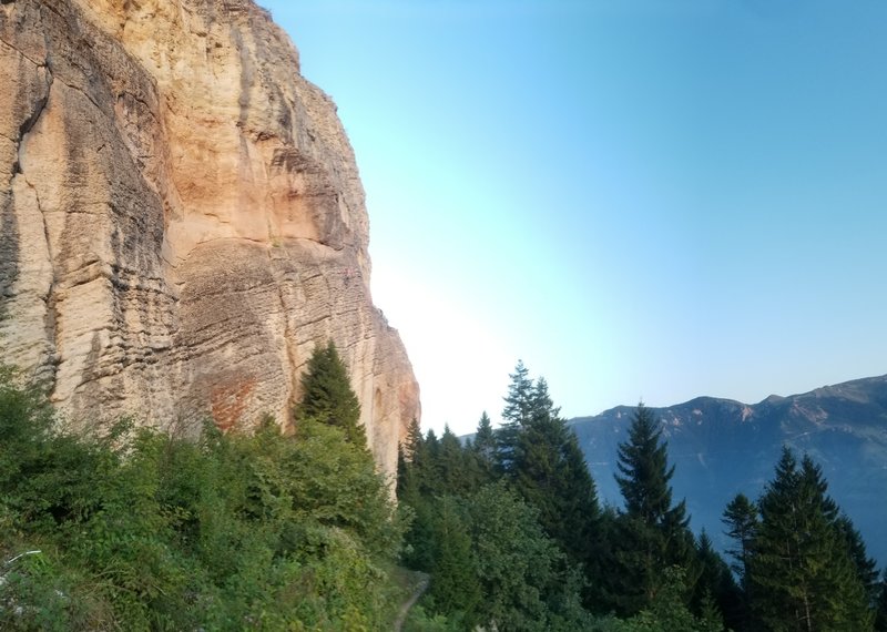 Admiring Sidiksa from the picnic area as the morning sun begins to shine.