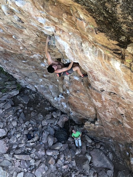 Casserly moving up into the crux.