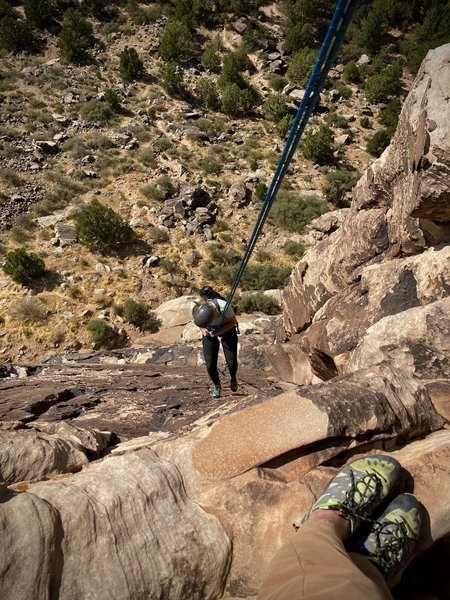 Rapping off of the second pitch.