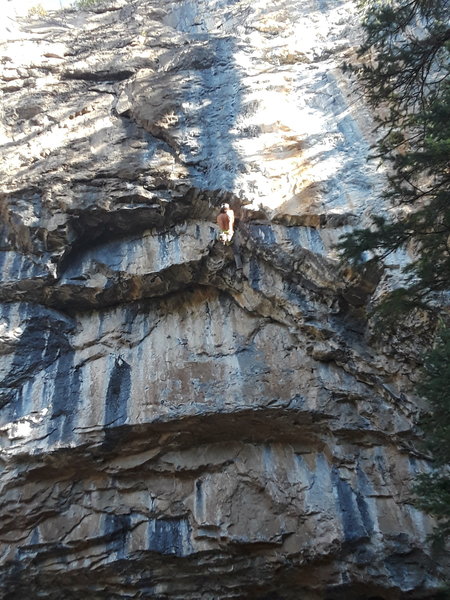 Me nearing the anchor.
<br>
<br>
Photo by Sam Lee.