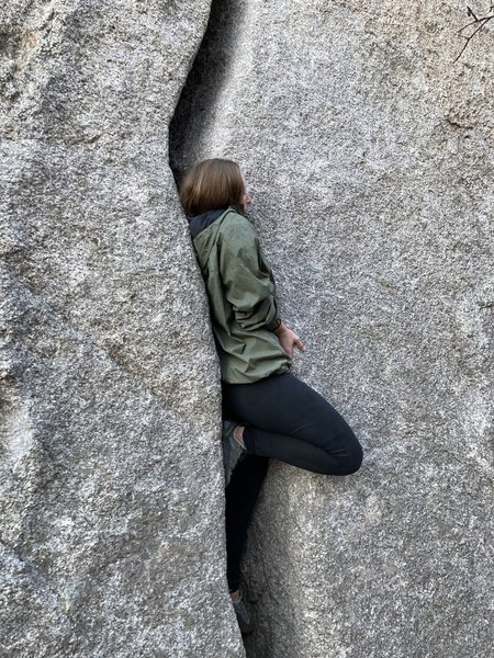 Kena struggling her way up.