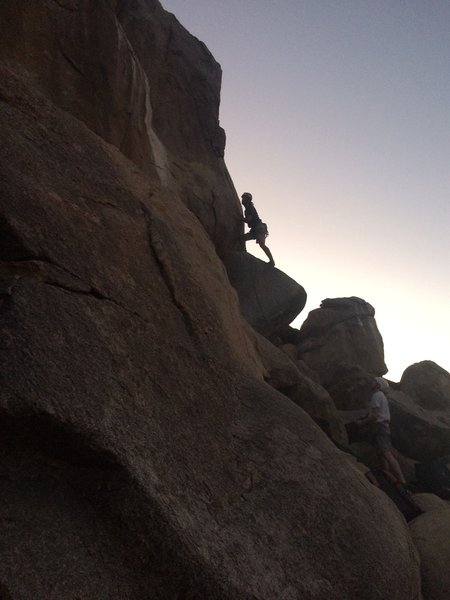 Tanner atop the axe