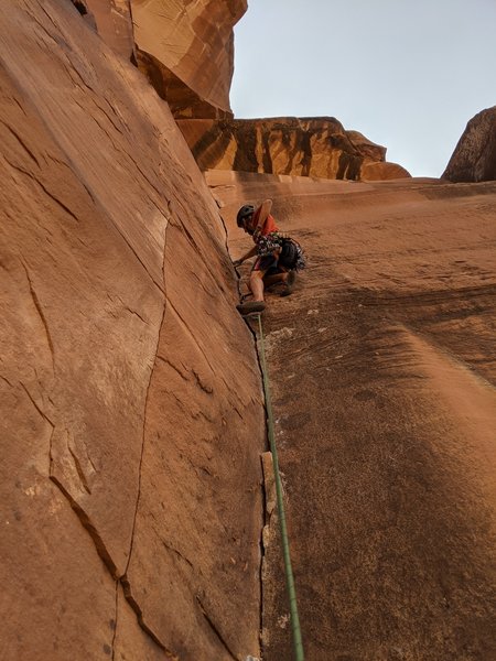 Right below the crux!