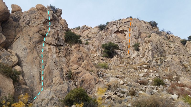 Woodsy the Owl (left line) and Give a Hoot (right line) to the right of Owl Rock.