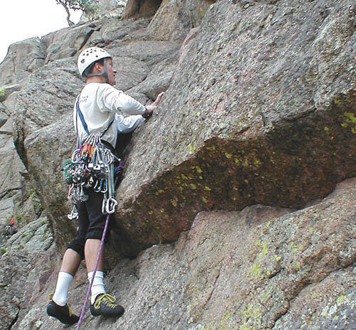 Ben starting the route. Nice socks, dude.