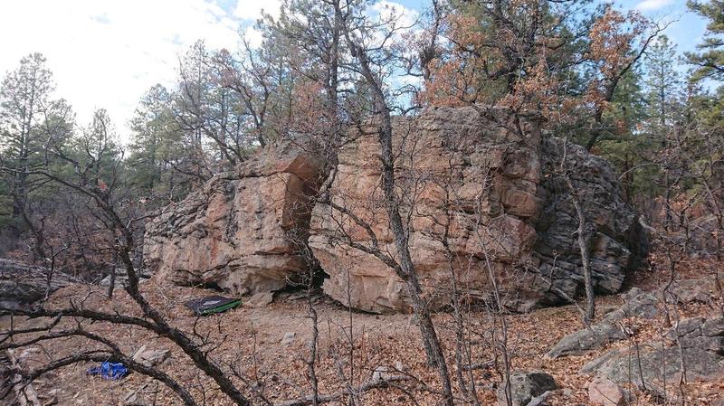 Split Boulder. The Silly Little Overhang Boulder is a couple hundred feet behind the photographer.