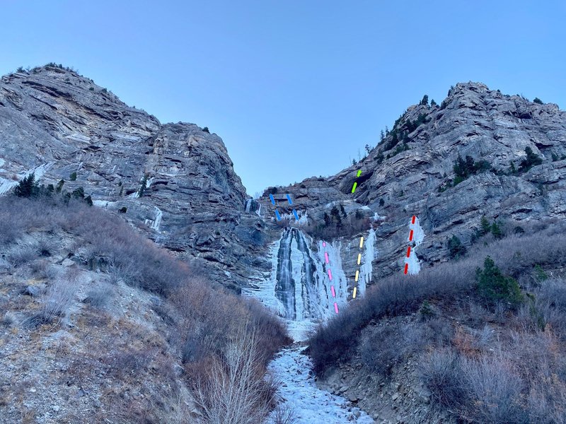 Climbing In Bridal Veil Falls Area Wasatch Range