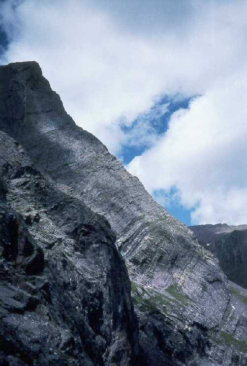 Profile shot of the Needle. Storms brewing.