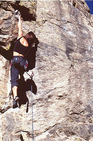 Beautiful woman, lovely climber, loads of tenacity.