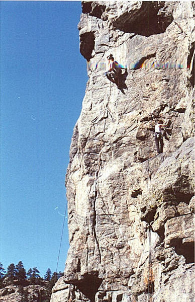 Joe Huggins setting up the dynamic crux.