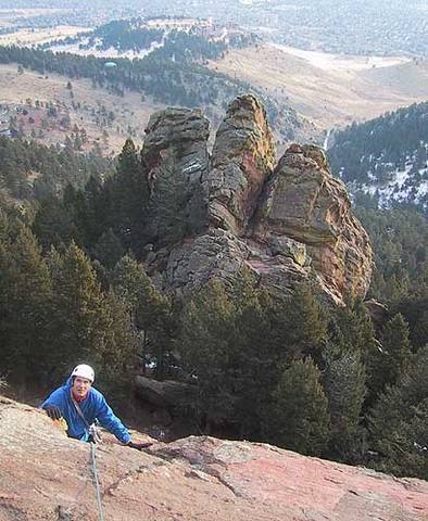 Warren Teissier freezing his ass off on the East Face of the Hand.