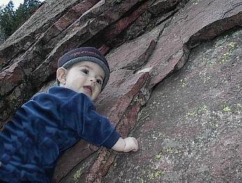 1 year old Dirk Komarnitsky goes VERTICAL on Flatirons....