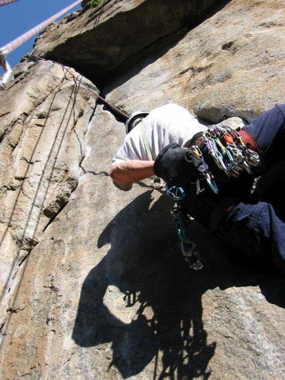 Bernard approaching the roof.