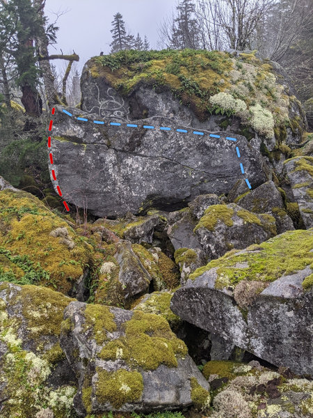 NSF from the north (lake shore). Anaphylaxis = red, NSF traverse = blue