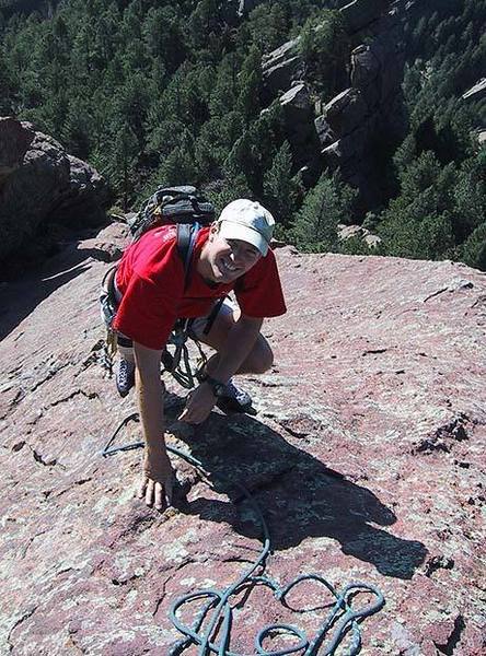 Perfect rock, perfect weather, and perfect companions for this great route!