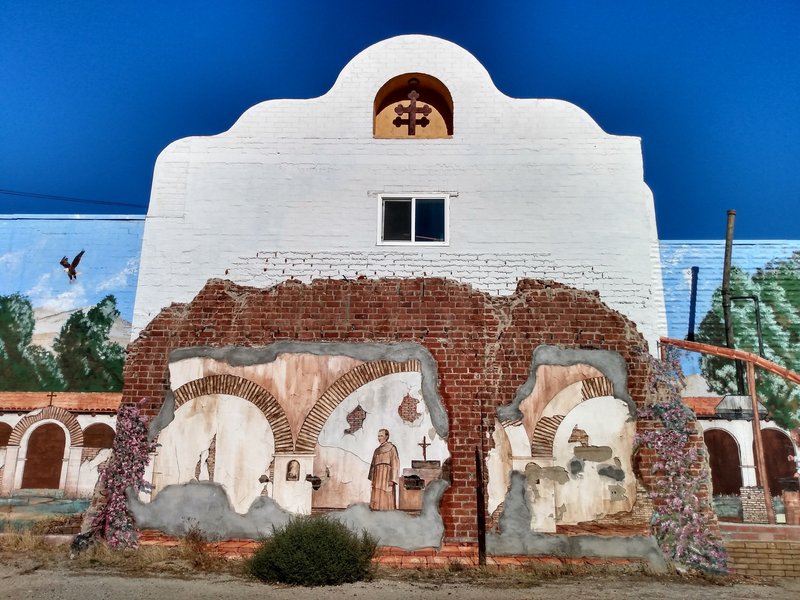 Early California mural by William Swick, Downtown Banning