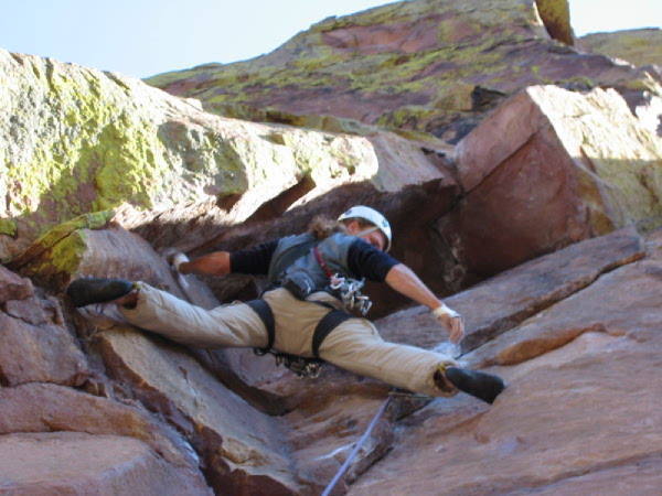 About to enter the chimney on the fourth pitch.