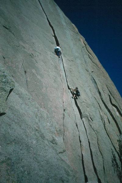 Climbers on the first pitch.
